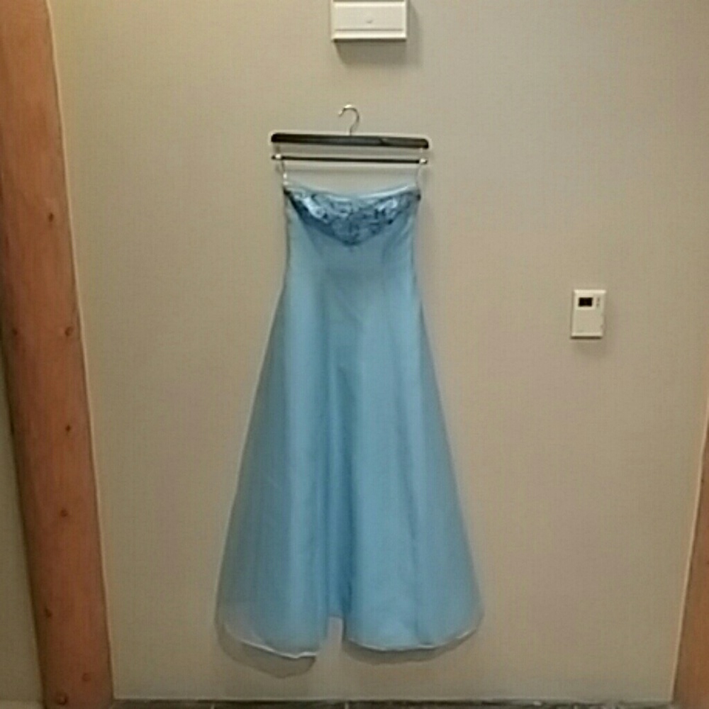 Women's size 7/8 powder blue ball gown (worn once)